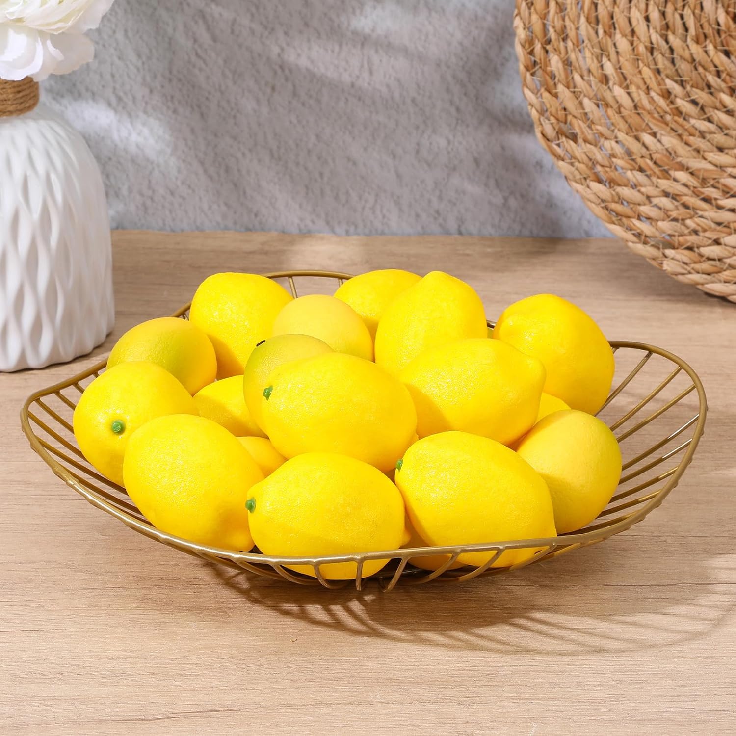 Bakul Buah Emas, CARHOMECROP, 2 Pek, Reka Bentuk Dawai Melengkung Elegan, Untuk Kaunter Dapur dan Hiasan Rumah