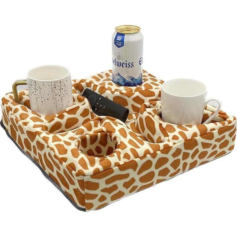 Bantal Pemegang Cawan Sofa, Caddy Serbaguna, Sesuai untuk iPad, Kindle, Alat Kawalan Permainan dan Minuman, Sesuai untuk Sofa, Katil dan Kereta