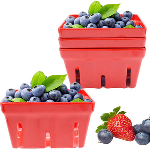 Bakul Beri, CARHOMECROP, 4 Pek, Mangkuk Buah Melamin Kecil, dengan Lubang, Sesuai untuk Strawberi dan Beri