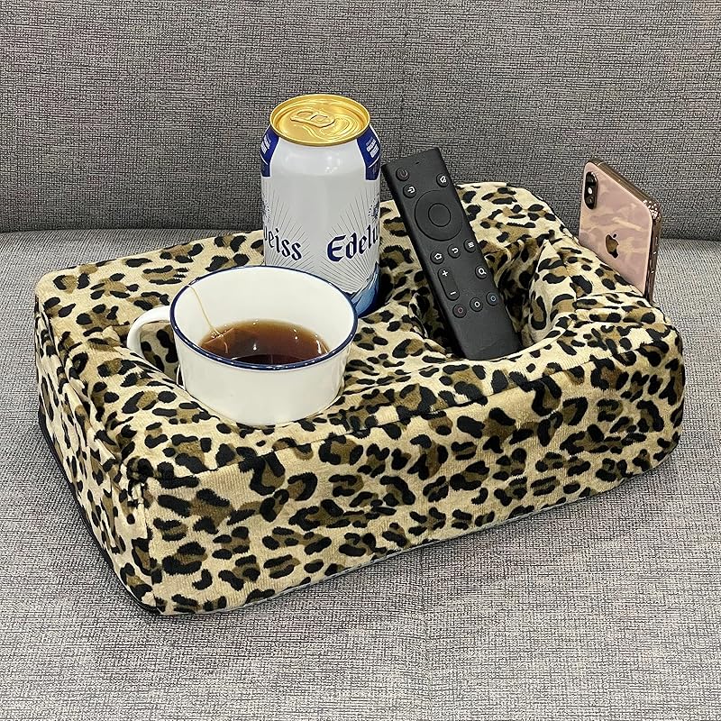 Bantal Pemegang Cawan Sofa, Caddy Serbaguna, Sesuai untuk iPad, Kindle, Alat Kawalan Permainan dan Minuman, Sesuai untuk Sofa, Katil dan Kereta