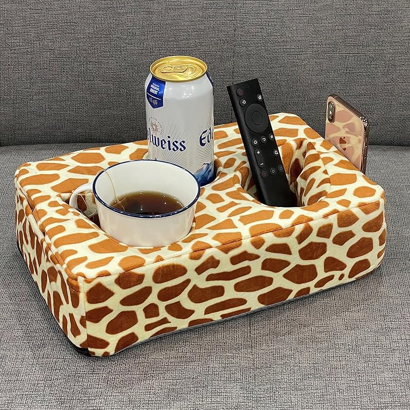 Bantal Pemegang Cawan Sofa, Caddy Serbaguna, Sesuai untuk iPad, Kindle, Alat Kawalan Permainan dan Minuman, Sesuai untuk Sofa, Katil dan Kereta