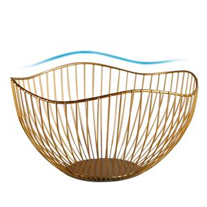 Bakul Buah Wayar Emas, CARHOMECROP, Mangkuk Hidangan Bergaya, untuk Buah-buahan dan Sayur-sayuran, dengan Aliran Udara Yang Baik