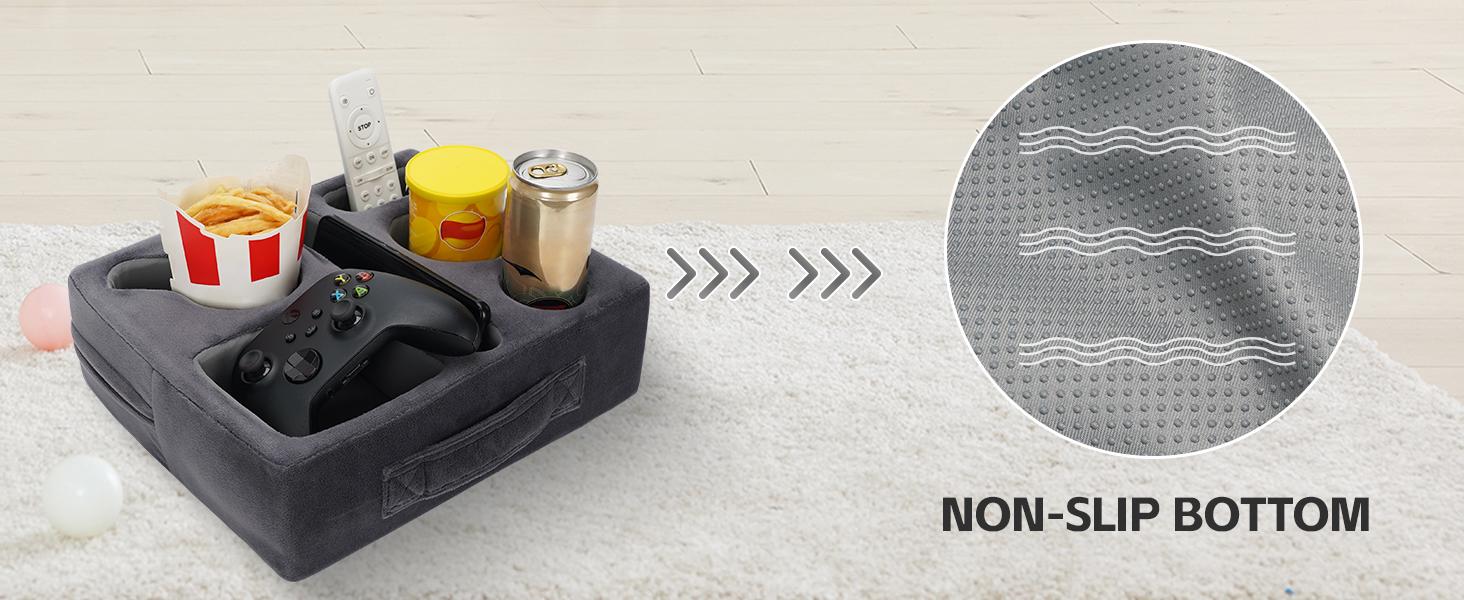 Bantal Pemegang Cawan Sofa, CARHOMECROP, Rakan Selesa, dengan Pemegang Tablet dan Dulang Minuman Kalis Air, Sesuai untuk Kegunaan Rumah dan Luaran