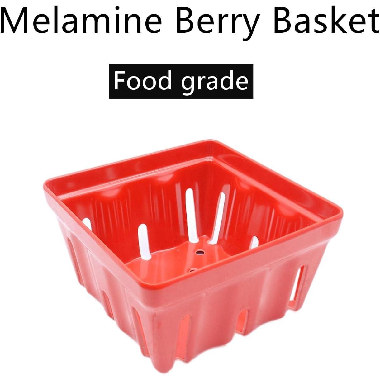 Bakul Beri, CARHOMECROP, 4 Pek, Mangkuk Buah Melamin Kecil, dengan Lubang, Sesuai untuk Strawberi dan Beri