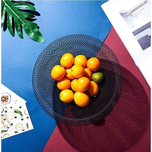 Bakul Buah Wayar Logam Akrilik, CARHOMECROP, Penyimpanan Bulat Besar untuk Roti, Buah-buahan dan Sayur-sayuran, Hiasan Dapur Moden
