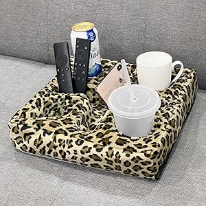 Bantal Pemegang Cawan Sofa, Caddy Serbaguna, Sesuai untuk iPad, Kindle, Alat Kawalan Permainan dan Minuman, Sesuai untuk Sofa, Katil dan Kereta