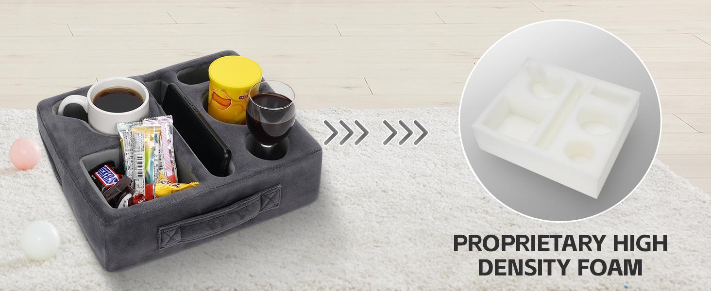 Bantal Pemegang Cawan Sofa, CARHOMECROP, Rakan Selesa, dengan Pemegang Tablet dan Dulang Minuman Kalis Air, Sesuai untuk Kegunaan Rumah dan Luaran