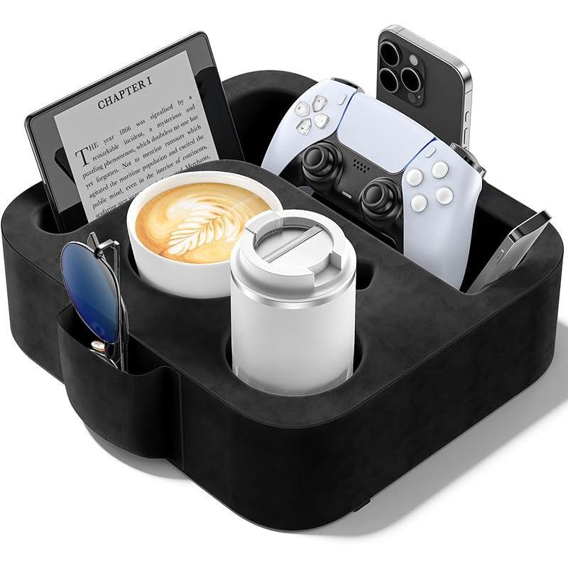 Bantal Pemegang Cawan Sofa, Caddy Serbaguna, Sesuai untuk iPad, Kindle, Alat Kawalan Permainan dan Minuman, Sesuai untuk Sofa, Katil dan Kereta