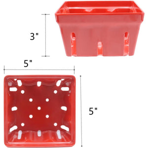 Bakul Beri, CARHOMECROP, 4 Pek, Mangkuk Buah Melamin Kecil, dengan Lubang, Sesuai untuk Strawberi dan Beri