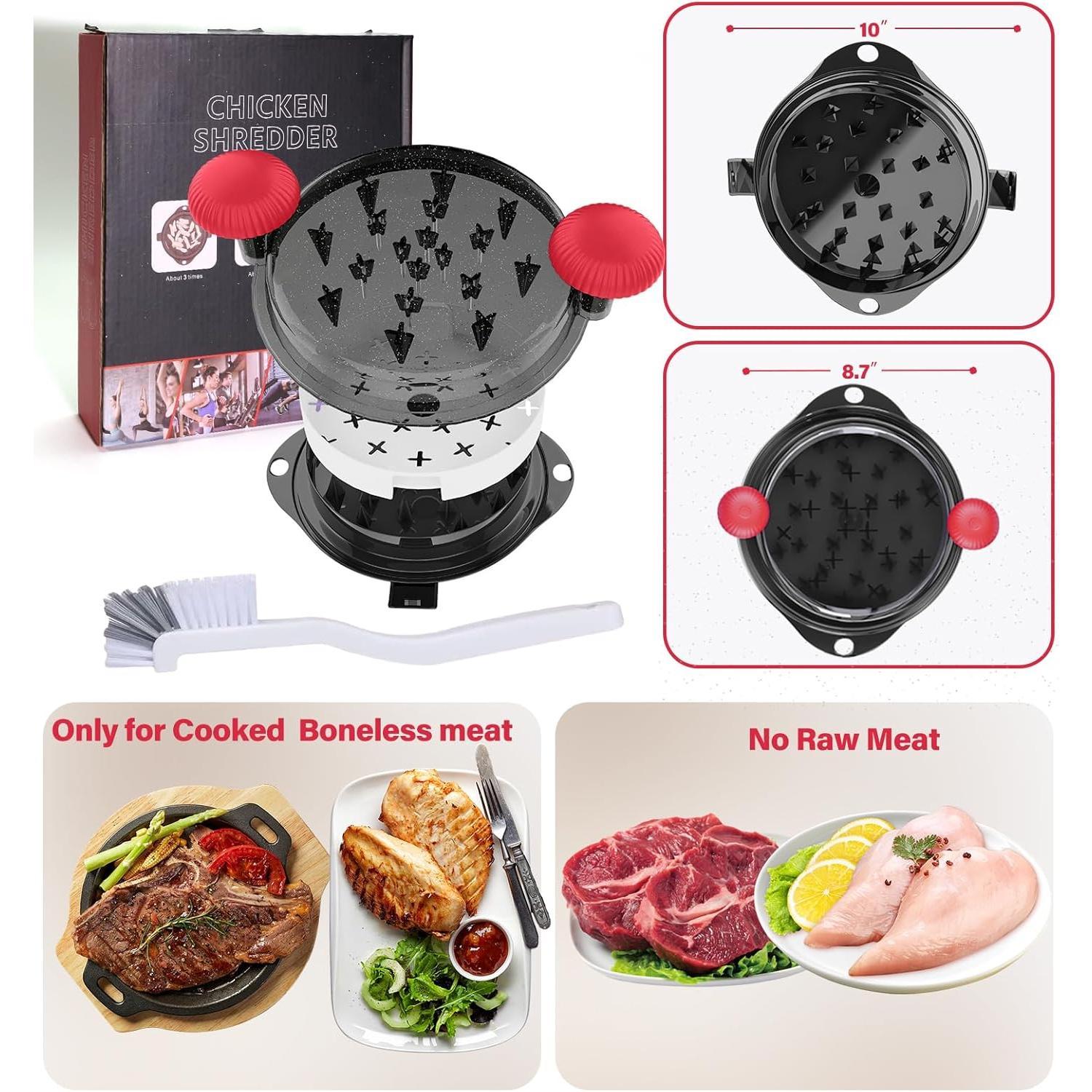 Alat Pencincang Ayam, Pengisar Manual, untuk Daging dan Sayur-sayuran, Bebas BPA, Peti Deposit Keselamatan Mesin Cuci Pinggan, dengan Tapak Anti Gelincir Dapur
