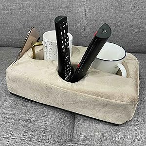 Bantal Pemegang Cawan Sofa, Caddy Serbaguna, Sesuai untuk iPad, Kindle, Alat Kawalan Permainan dan Minuman, Sesuai untuk Sofa, Katil dan Kereta