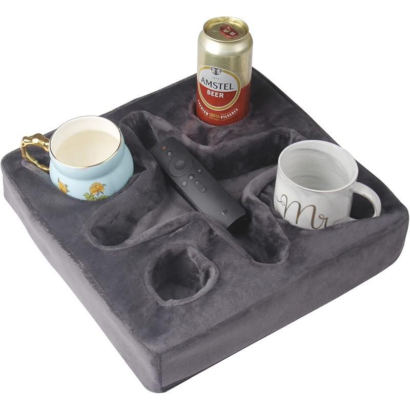 Bantal Pemegang Cawan Sofa, Caddy Serbaguna, Sesuai untuk iPad, Kindle, Alat Kawalan Permainan dan Minuman, Sesuai untuk Sofa, Katil dan Kereta