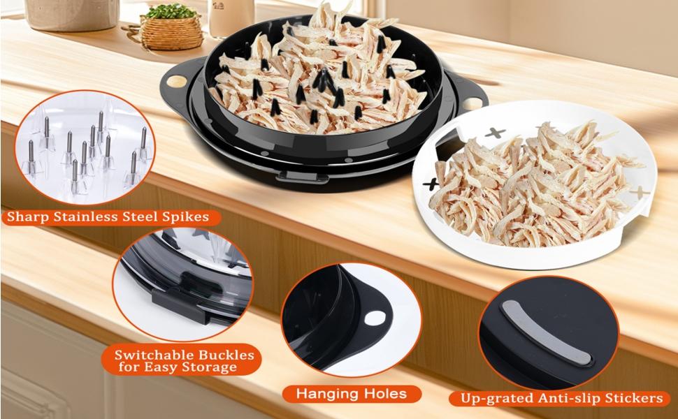 Alat Pencincang Ayam, Pengisar Manual, untuk Daging dan Sayur-sayuran, Bebas BPA, Peti Deposit Keselamatan Mesin Cuci Pinggan, dengan Tapak Anti Gelincir Dapur