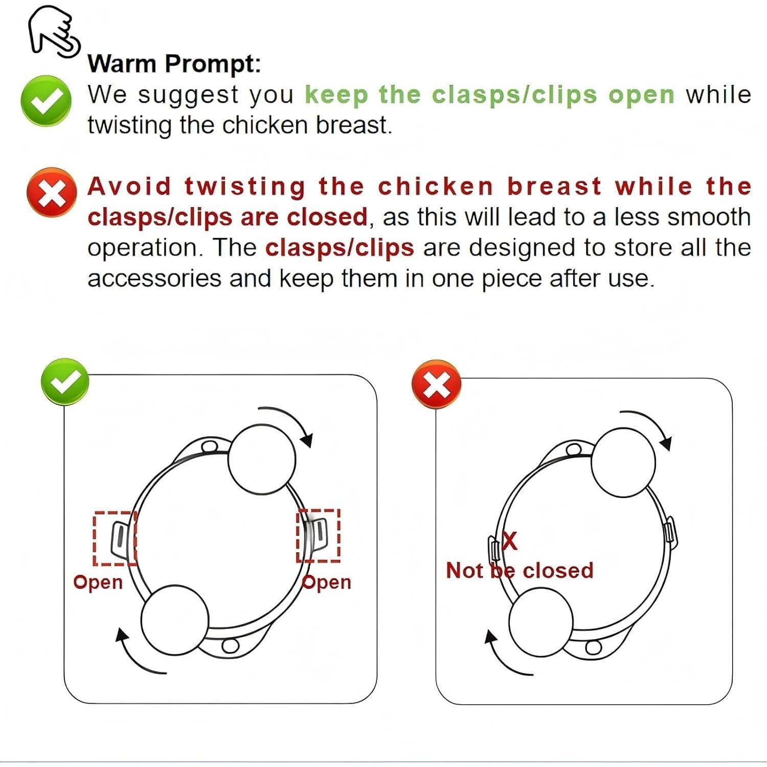 Alat Pencincang Ayam, Pengisar Manual, untuk Daging dan Sayur-sayuran, Bebas BPA, Peti Deposit Keselamatan Mesin Cuci Pinggan, dengan Tapak Anti Gelincir Dapur