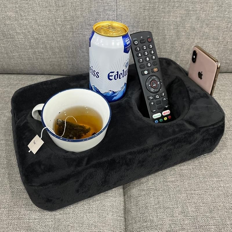 Bantal Pemegang Cawan Sofa, Caddy Serbaguna, Sesuai untuk iPad, Kindle, Alat Kawalan Permainan dan Minuman, Sesuai untuk Sofa, Katil dan Kereta